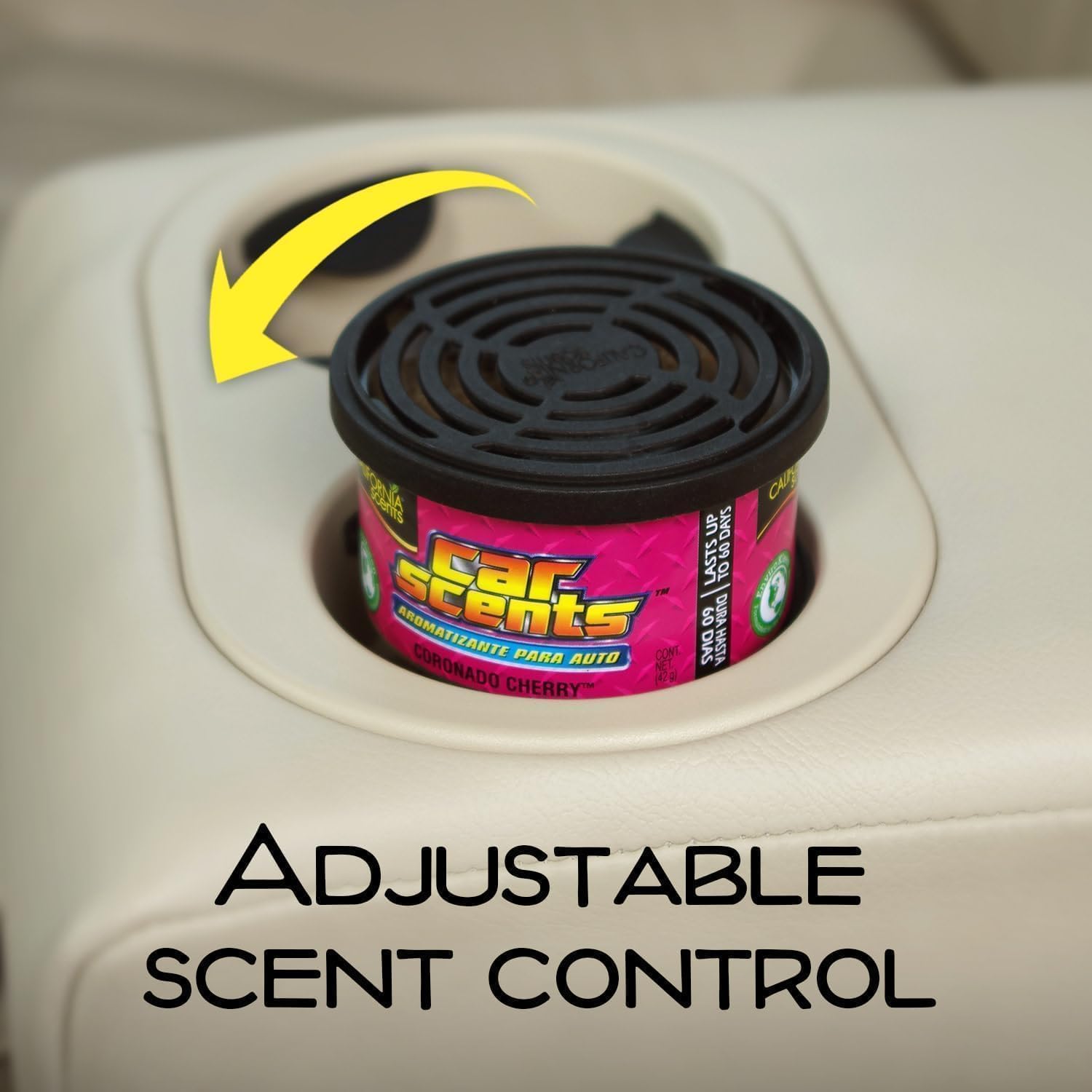 AutoFullCar – California Scents Ambientador de Coche Aroma Cereza “Coronado Cherry” – Fragancia Duradera (hasta 30 Días) – Intensidad Regulable – Lata 42 g – Aroma Dulce y Premium (12 UNIDADES)