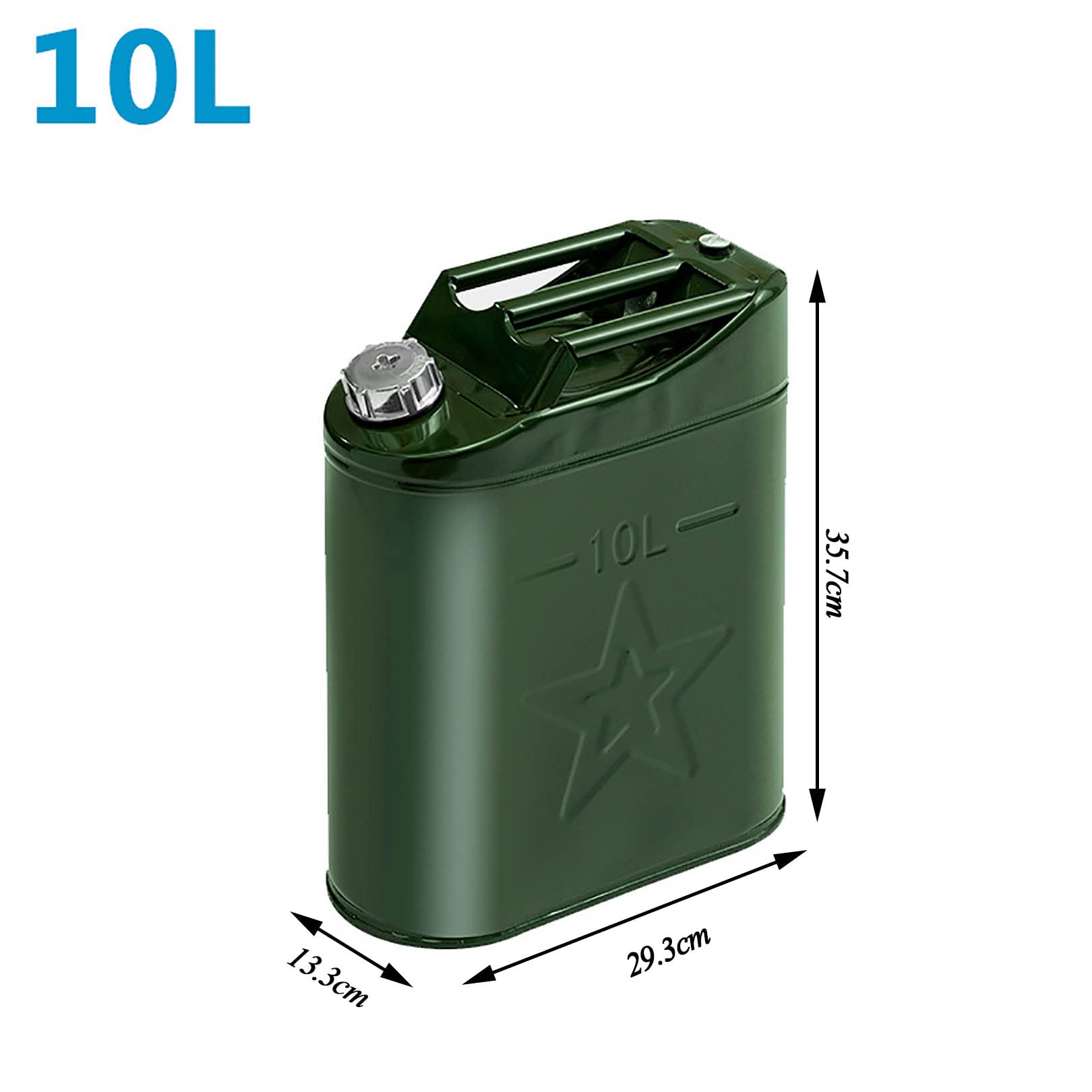 Guidons de l'essence 5L / 10L / 20L Vert avec Protection contreplatant en métal, canettes de Carburant avec Gants et tuyaux