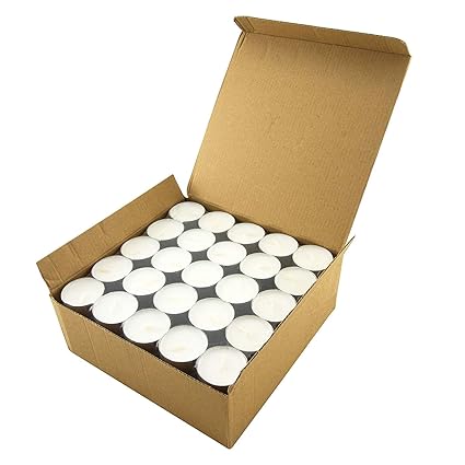 EYUVAA LABEL 4 Hrs Burning Tealights Candles for Decoration, Birthday, , Spa, Office, Diwali Candle for Decoration (White) (100)