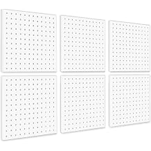 Pegboard, Pegboard, Metal Pegboard Wall Organizer Panel Accessories, Mount Display Pegboard Kit for Wall Garage Craft Room Office Workshop Easy Installation White