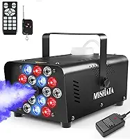 Máquinas de neblina com luzes, máquina de fumaça MOSFiATA 600W com 18 luzes LED RGB, spray de 2300 CFM, controle remoto, perfeita para Halloween, Natal, casamento, festa, clube, efeito de palco de DJ