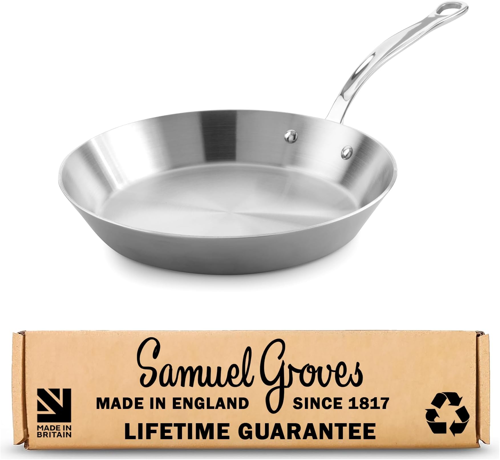 Samuel Groves STP7126RH Classic 26cm Stainless Steel Triply Frypan