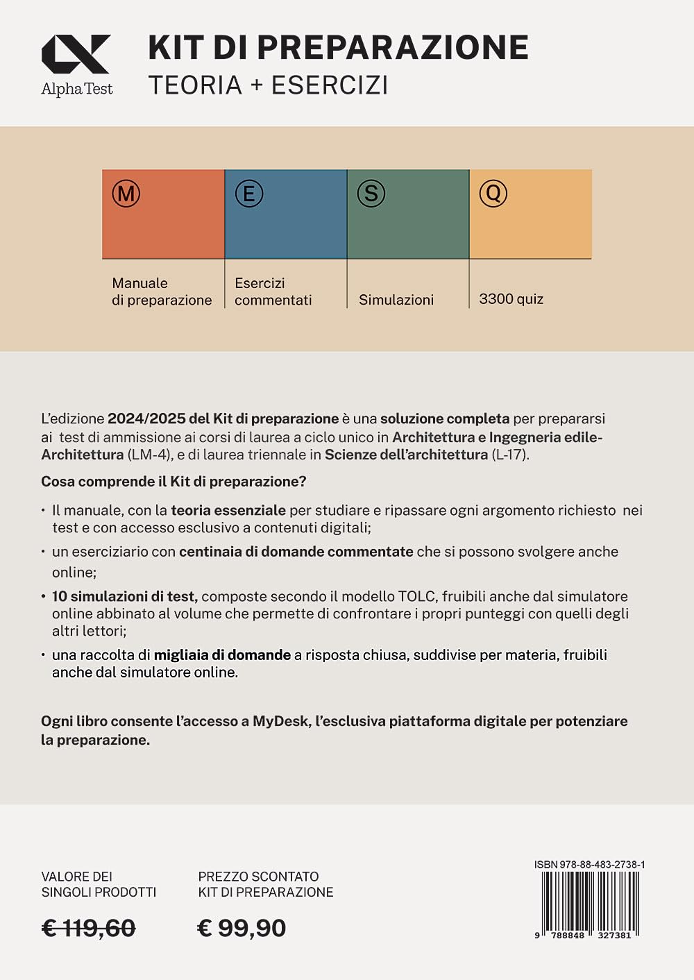 Alpha Test. Architettura. Test arched. Kit di preparazione. Per l'ammissione a tutti i corsi di laurea in Architettura e Ingegneria Edile-Architettura, Scienze dell'architettura. Ediz. MyDesk. Con...