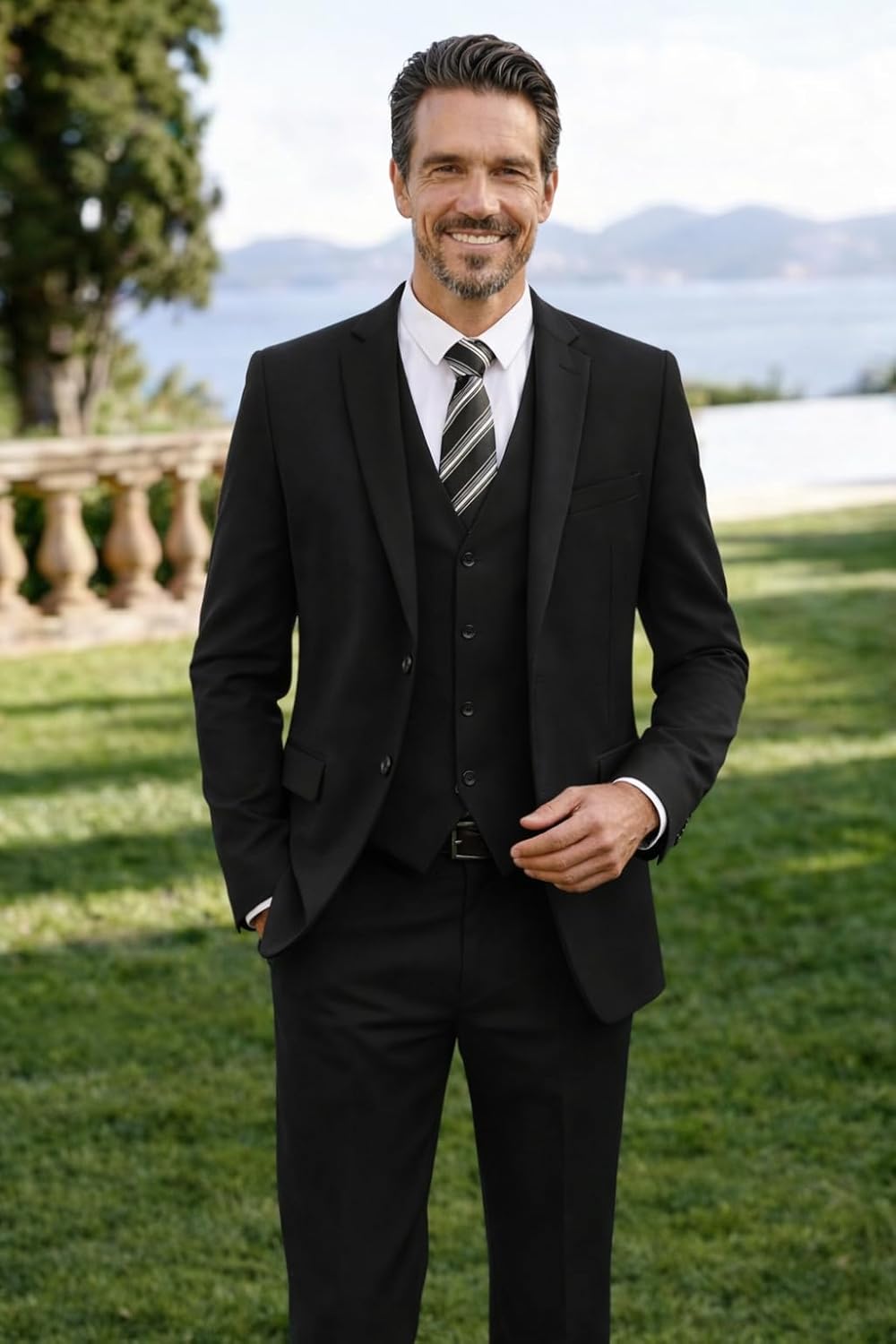 COOFANDY Men's 3 Pieces Suits Classic Fit 2 Buttons Dress Suit Set Wedding Business Dinner Prom Jacket Vest Pants - Image 4