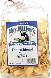 Mrs. Miller's All-Natural Wide Old Fashioned Egg Noodles, 16 oz 2-Pack - Homemade Amish Country GMO-Free Pasta