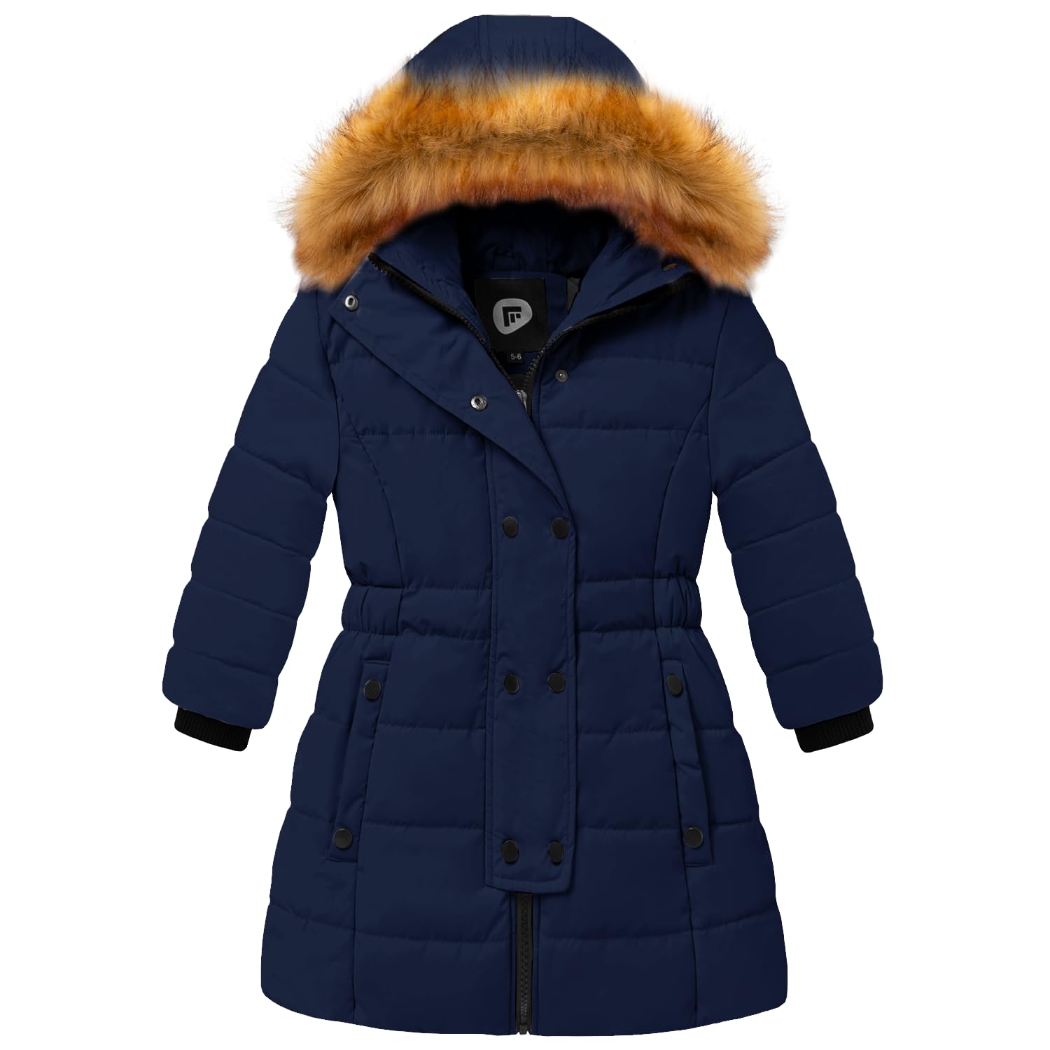 FARVALUE Abrigos cálidos de invierno para niñas, parka larga y gruesa, chaqueta acolchada de forro polar con capucha y cortavientos