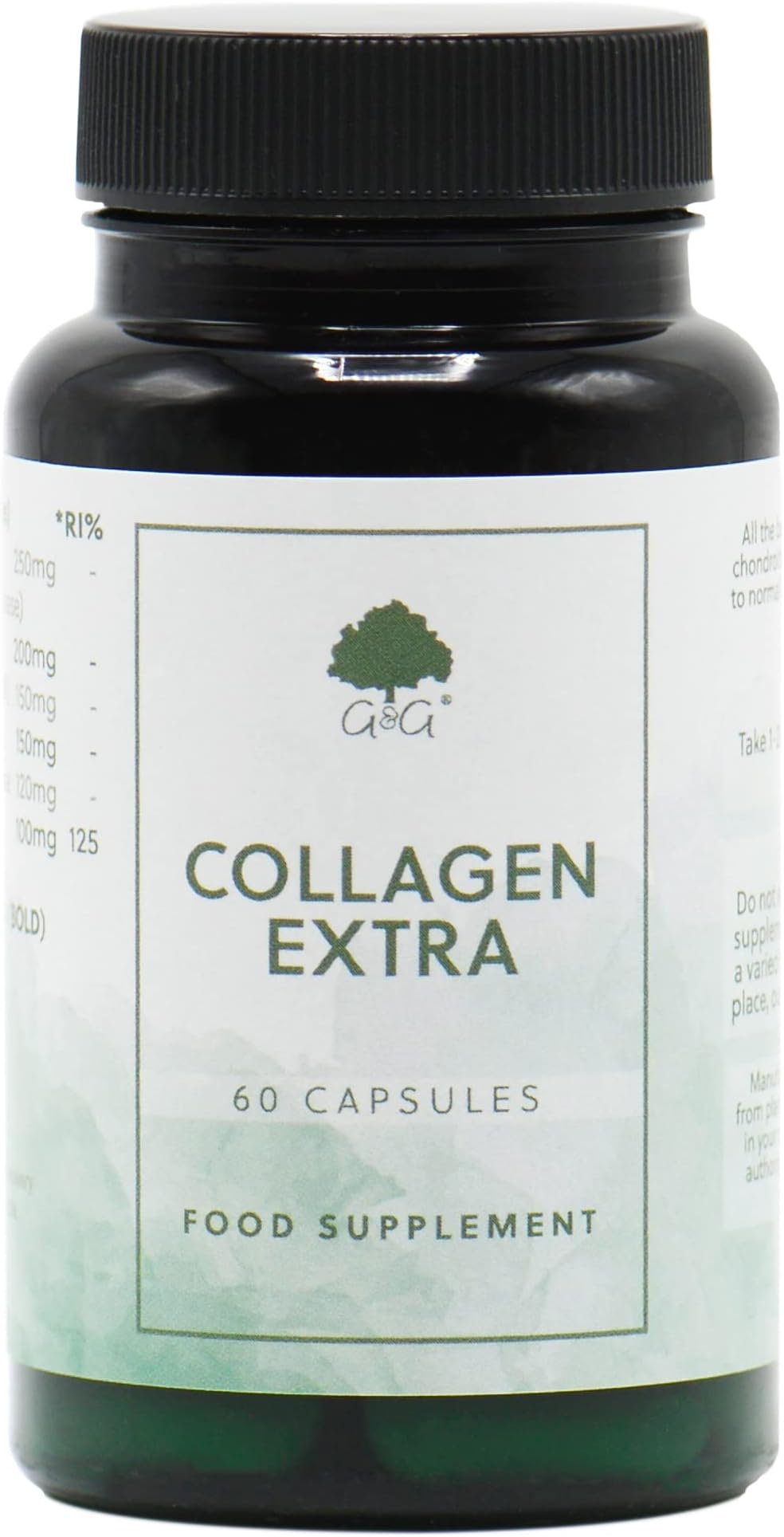 Collagen Extra Capsules - Marine Collagen with Glucosamine, Chondroitin & Vitamin C - 60 Capsules - Non-GMO, Made in The UK - G&G Vitamins