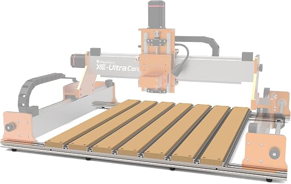FoxAlien T-slot Hybrid Spoilboard Work Table for XE-Ultra Core CNC Machine | Aluminum Profile Base Frame Upgrade Kit for Woodworking Carving Cutting