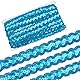 CABODYALS 13 m Blaue Paillettenbesatz Mit Wellenmuster Polyester Spitzenband Pailletten Perlenstreifen Stoff Flache Glitzer Stretchbänder Zum Nähen Herstellen von Weihnachtsdekor Accessoires Heimwerke