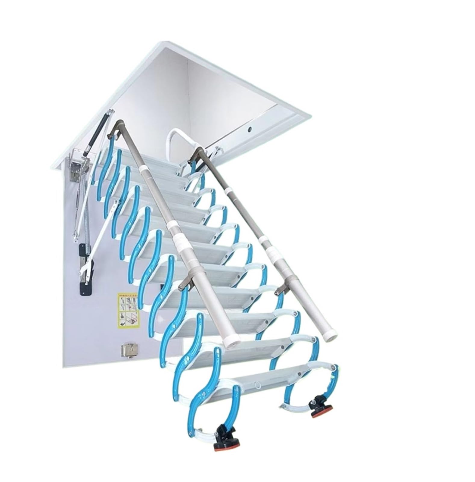 loft ladders Attic Ceiling Ladder with Telescoping Handrail Invisible Folding Attic Stairs Pull Down System, for Home pull down(70 * 100cm)