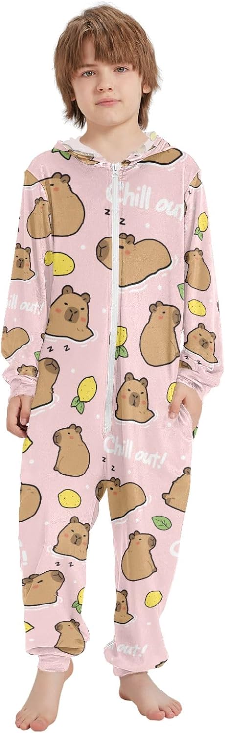 Planet Solar System Onesie Pajamas Zip Up One Piece Sleepwear Hooded Jumpsuits