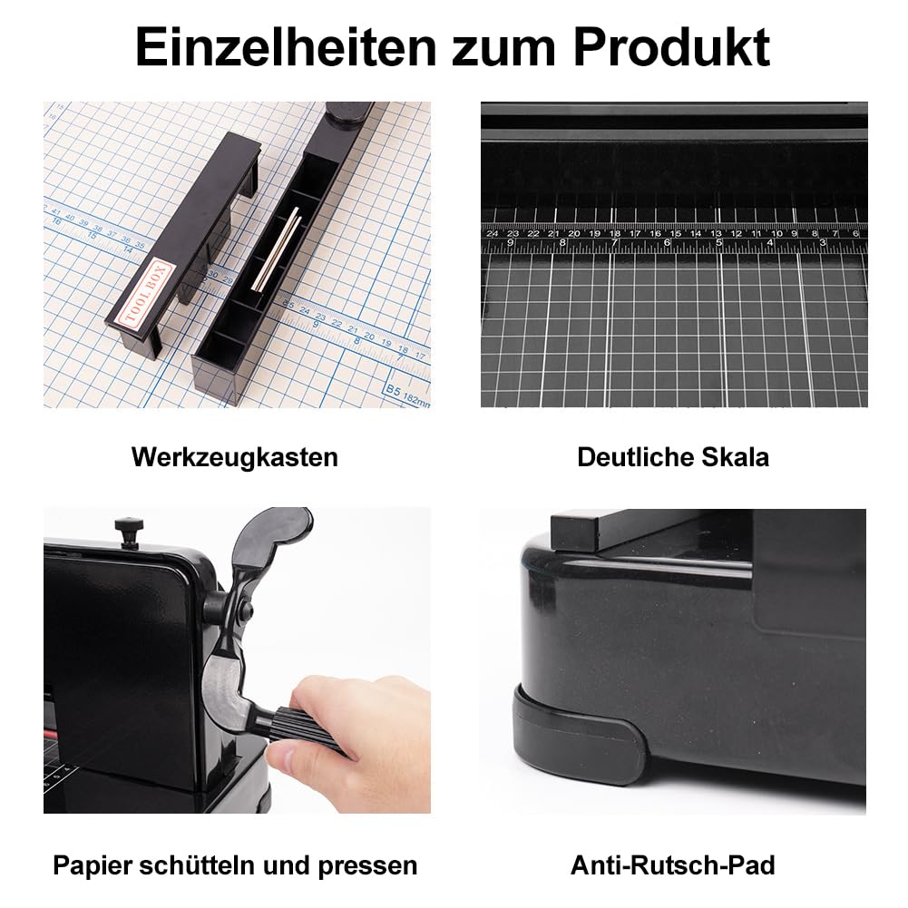Taglierina impilabile professionale A3, taglia carta guillotina, 400 fogli, taglierina impilabile Heavy Duty con doppia protezione di sicurezza per tagliare carta, pelle, PVC, tessuto non tessuto