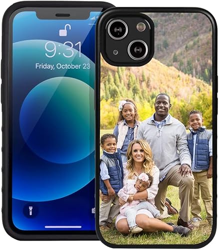 Miniatura 2 de Guard Dog Funda personalizada para iPhone 13 Mini, foto personalizada, haz tu propia funda híbrida protectora (negronegro)