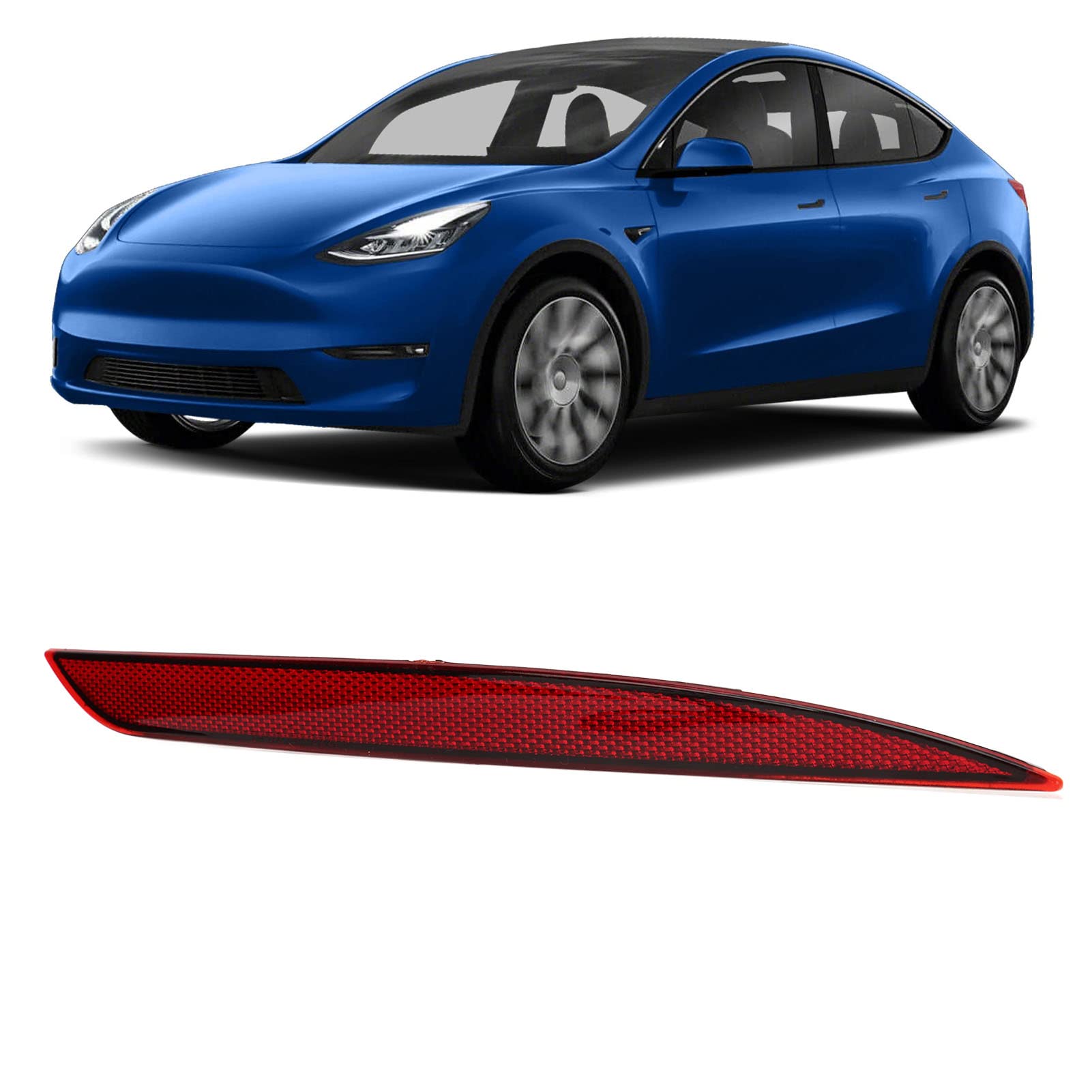 Rear Bumper Reflector PMMA ABS Red Lens Car Tail Reflector Light Weather Replacement for Y 2020 to 2023 (Right 6007706 00 D)