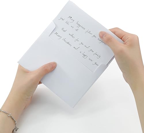 Miniatura 5 de VANRA Tarjetas de felicitación blancas en blanco con sobres de 4.25 x 5.5 pulgadas, paquete de 100 cartulina blanca con sobres A2 autosellados a