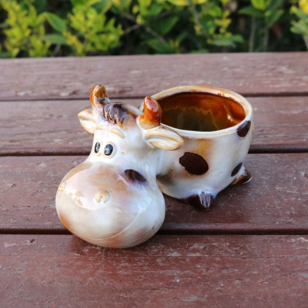 Amazon.co.jp: 彫刻像、マルチカラークリエイティブセラミック牛