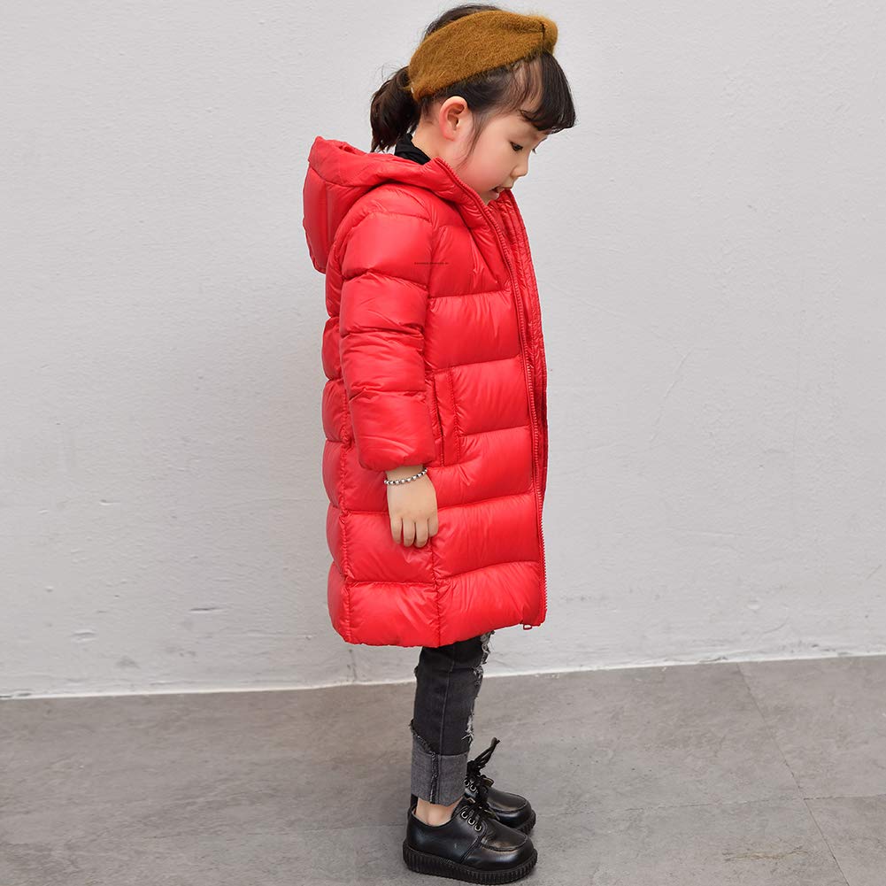 amropi Bambini Giubbotto Piumino Invernale Ragazze Giacca Leggero Cappotto con Cappuccio per 3-12 Anni