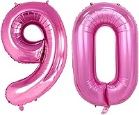 Vista 27 de GOER Globos con el número 80 para decoraciones de fiesta de cumpleaños número 80, globos de helio de aluminio jumbo de 42 pulgadas para 80 Oro rosa