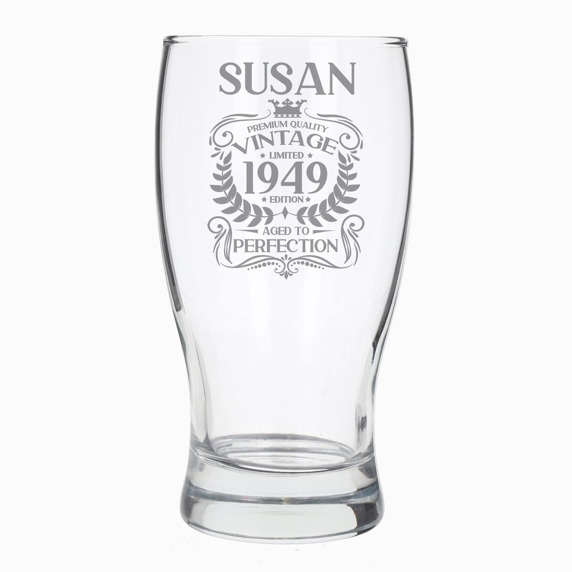 Always Looking Good 75th Birthday Gift for Men Vintage 1949 Aged to Perfection Engraved Pint Beer Glass Present for 75 Year Old Etched Cider Lager Beer Tulip Pint Glasses