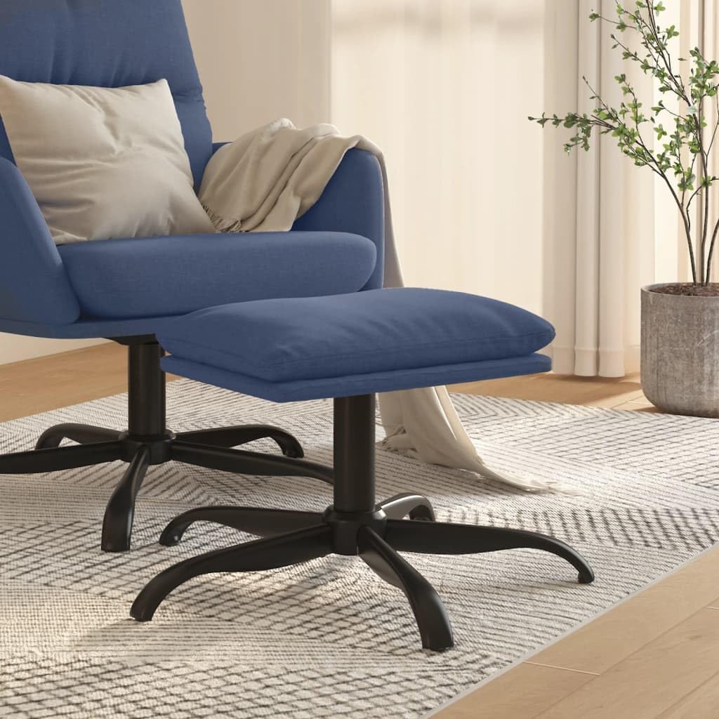 Repose-pied bleu tissu 60x60cm pour optimiser l'espace et ajouter un siège stable