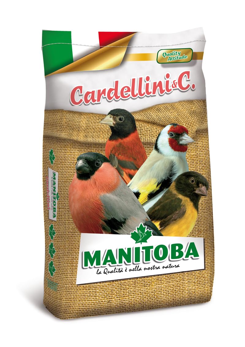 Jaula manitoba • Alimento completo para pájaros, mezcla de semillas enriquecida con semillas hortivas, 1 paquete de 5 kg.