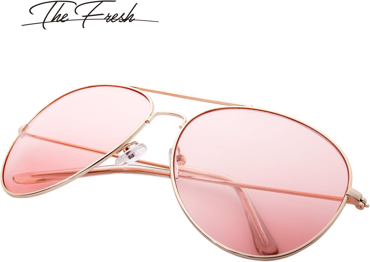 The Fresh Classic Aviator Frame Light Color Lens XL Oversized Sunglasses Gift Box - Image 4