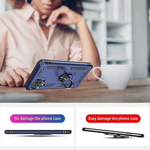 Miniatura 4 de Funda para Samsung Galaxy A12, Samsung A12 con protector de pantalla HD, grado militar de 16 pies a prueba de caídas, anillo protector a prueba de