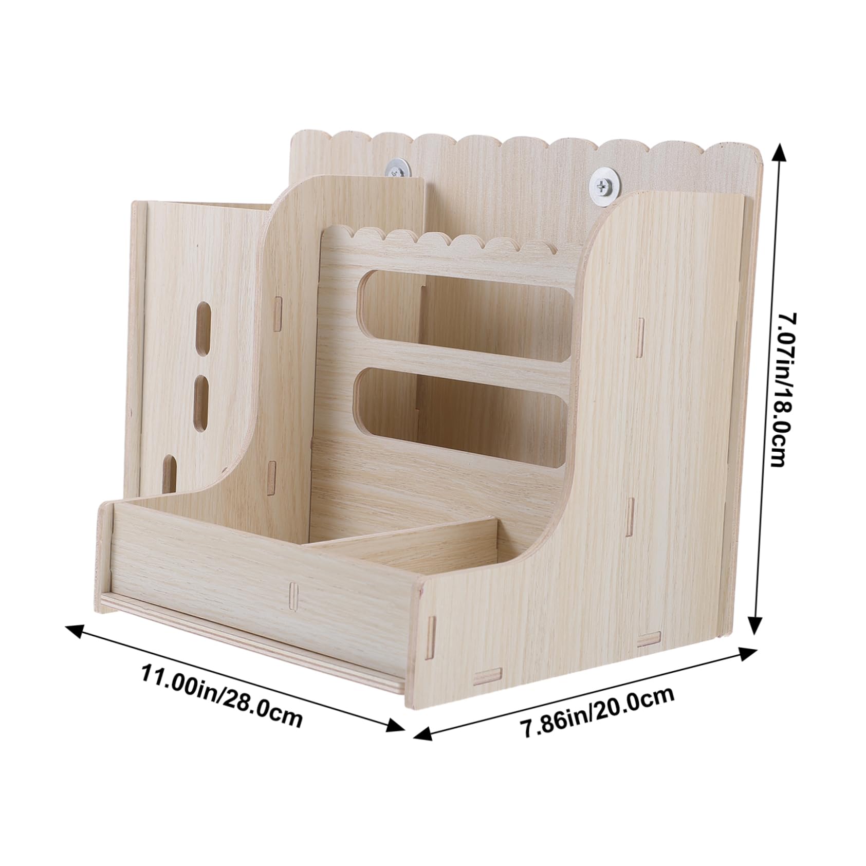 Râtelier à Lapins en Bois Beige, Support Suspendu, Facile à Nettoyer