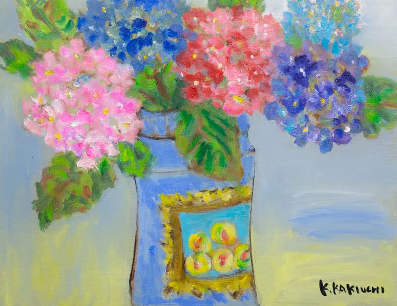 油彩 垣内カツアキ 「アルプスを望む秋の山村 F10」 油彩 垣内カツアキ