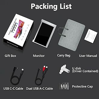 MNN 14" Triple Portable Monitor, FHD 1080P IPS Laptop Monitor Extender Full Function Type-C/HDMI Ports, Foldable Dual Screen Extender for 13.3’’-17.3" Compatible with Windows, Mac