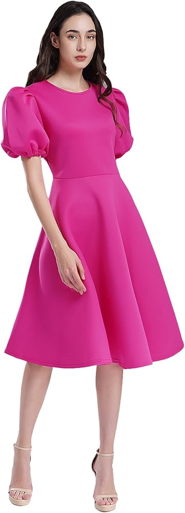 Amazon.com: iiniim Womens Puff Sleeve Dress Elegant Round Neck A-Line Flared Casaul Party Dresses for Dating Night Out Hot Pink X-Large : Clothing, Shoes & Jewelry Amazon.com: iiniim Womens Puff Sleeve Dress Elegant Round Neck A-Line Flared Casaul Party Dresses for Dating Night Out Hot Pink X-Large : Clothing, Shoes & Jewelry