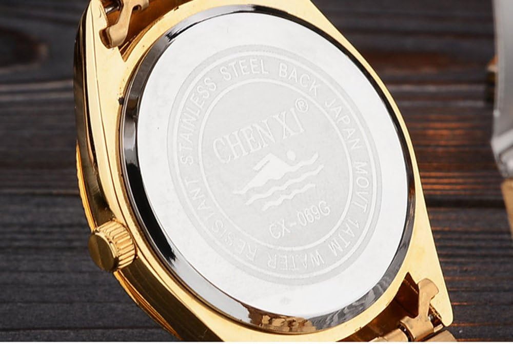MASTOP Men's Analog Quartz Gold Watch Stainless Steel Band Wrist Watch Classic Calendar 3ATM Water Resistant