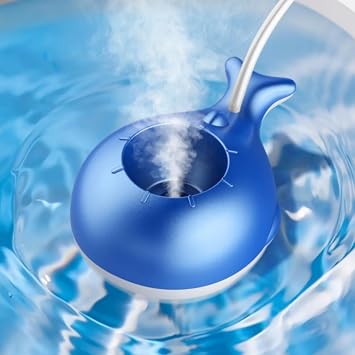Portable Small Humidifier Dual Nozzle - Large Cool Mist Humidifiers Double Spray Ports, Water Shortage Protection, Ultra-Quiet, Mini Humidifier for Bedroom Plants Office Car Travel Whale Tankless