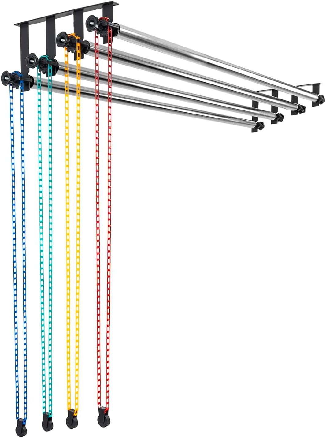 Photography Backdrop Roller Support System, 4 Rollers, 120-inch Stainless Steel Crossbars, Wall/Celing/Light Stand Backdrop Mount, Background Support