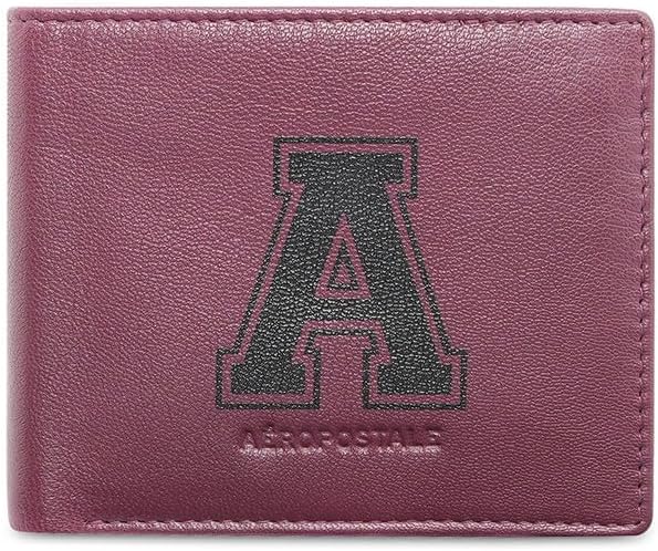 AeropostaleMen Norfolk Leather Slimfold Wallet - Wine, No. of Card Slot : 8