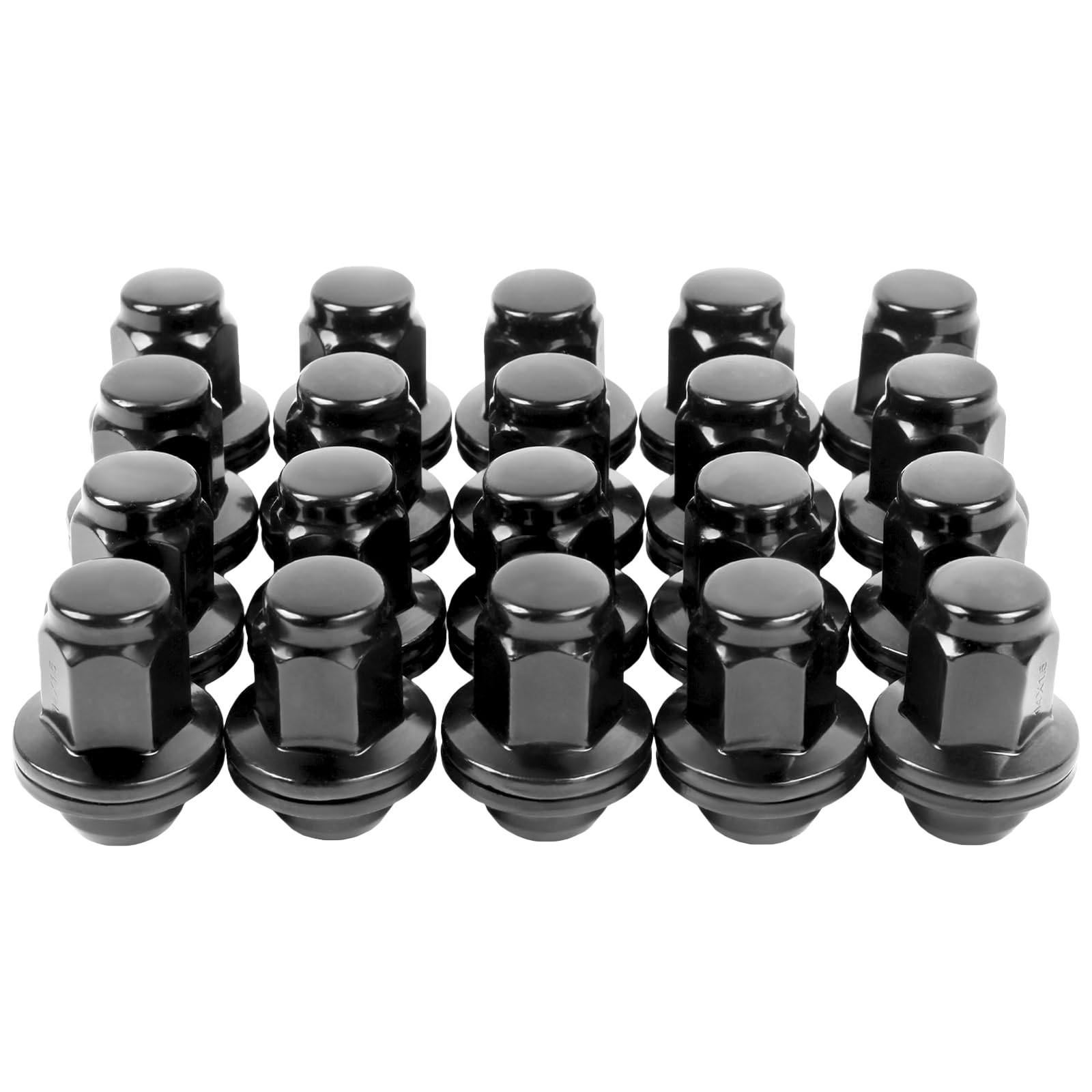 M14x1.5 Lug Nuts Set of 20 Compatible with Sequoia Landcruiser Tundra Lexus LX Black 7/8 22mm Hex Mag Washer Lug Nuts 1.85 Inch