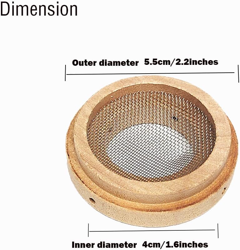5 Packs Moxa Cone Holder Wood Pad with Metal Mesh, Conical Moxibustion for Ginger Moxibustion
