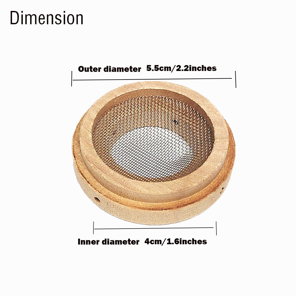 Eeorxhl 5 Packs Moxa Cone Holder Wood Pad with Metal Mesh, Conical Moxibustion for Ginger Moxibustion