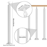 Vista 96 de 42/40/38/36/34in Square Stair Baluster Posts- 270° Adjustable Metal Railing Spindles with Flat Bracket Base and Screws Kits; Iron Posts are Suitable