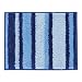 iDesign Microfiber Stripes Bathroom Shower Accent Rug - 21" x 17", Navy and Light Blue