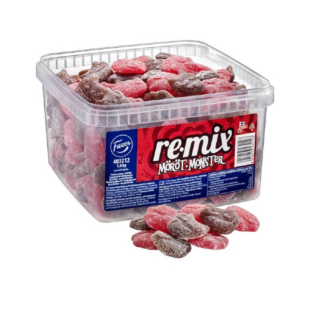 Fazer Re-mix Monsters Boîte de 1,8 kg Mélange fraise et cola