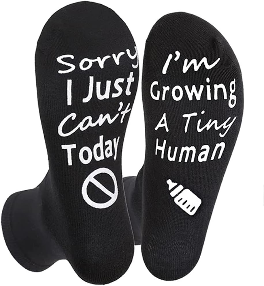 Free Size Non Slip Cotton Pregnancy Socks for Women,Pregnancy Gift New Mom Gifts, Growing a Tiny Human Mom Socks 1st Time Mom Gifts