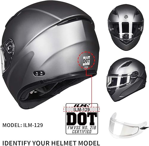 Miniatura 4 de ILM Protector térmico antivaho para modelo 129, moto de nieve, snowboard, esquí, casco de motocicleta de cara completa para adultos (transparente)