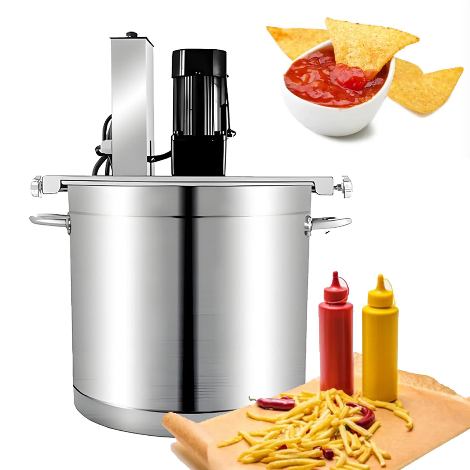 Batidora eléctrica de Mermelada, 20L/60L/85L, mezcladora automática de Acero Inoxidable con raspador de 4 Cuchillas, para Sopa, Salsa de Chile, Bebidas y papillas, Modelo 30