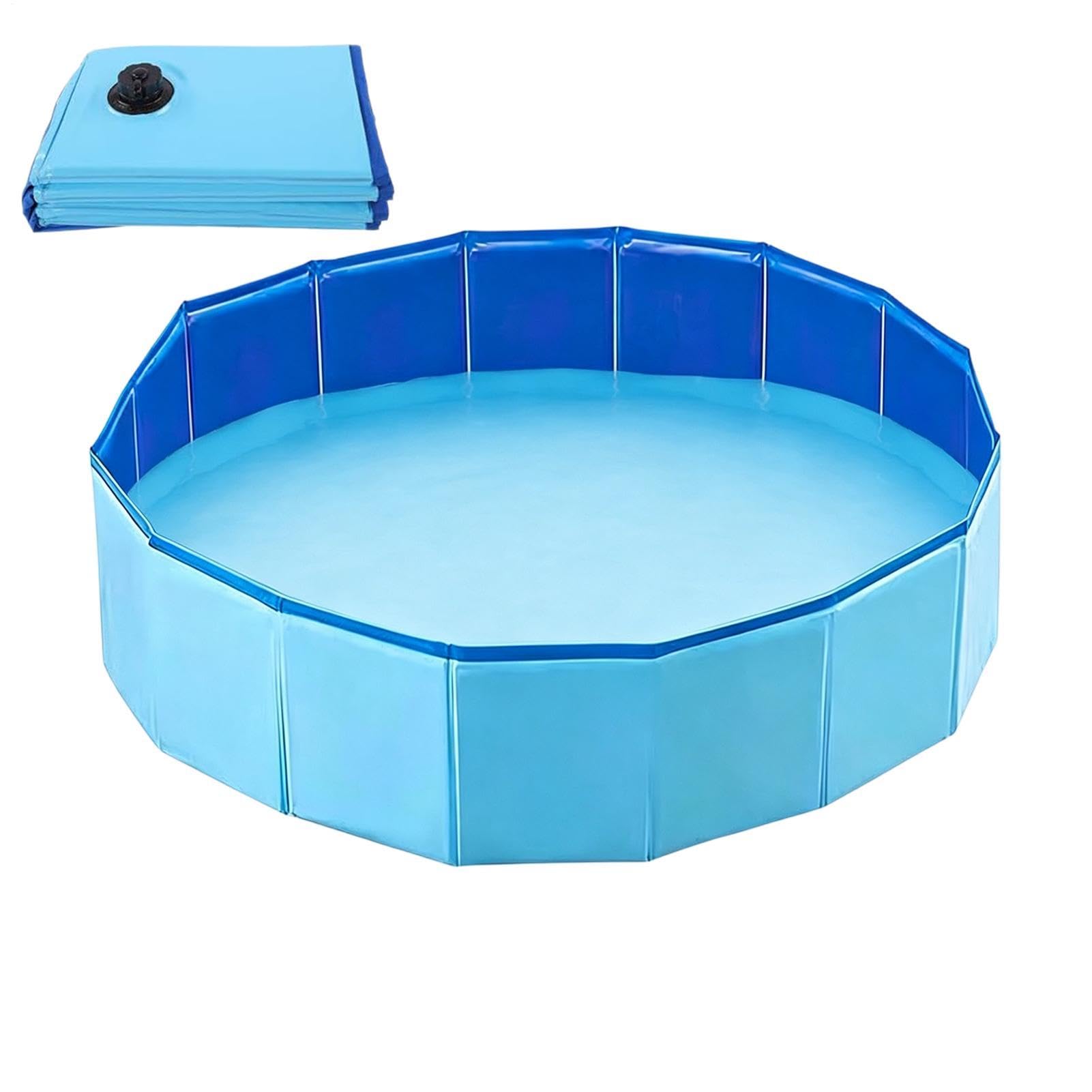 Piscina Canina Antideslizante Portátil Plegable Lavabo De 120 Por 30 | Bañera Dura Para Mascotas Adecuado En Patio Jardín Baño Interior Exterior Hogar Niños Cachorros Gatos