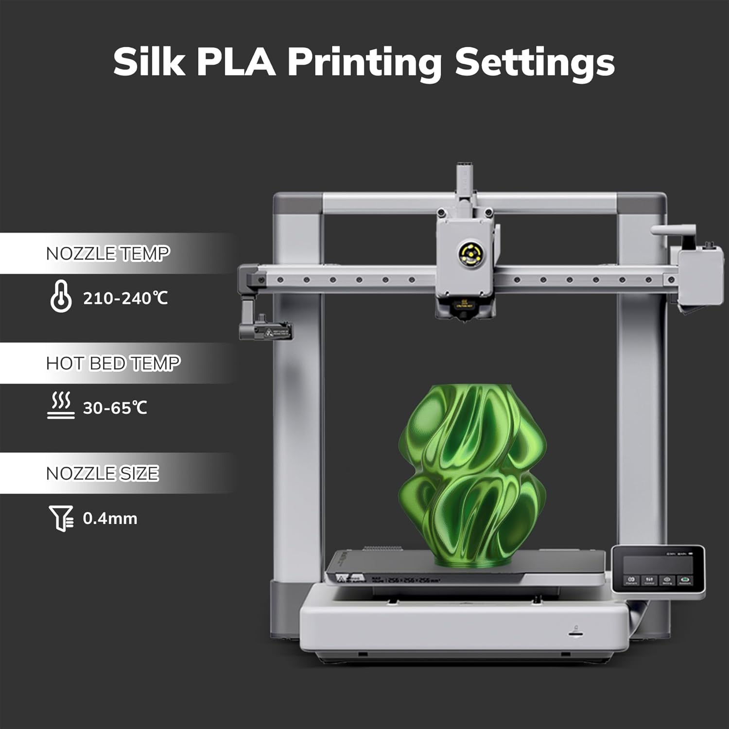 AMOLEN Silk PLA Filament 1.75mm 3D Printer Filaments, Accuracy ±0.02mm Shiny Filament for 3D Printing, 1kg(2.2lbs) Spool, Compatible with Most FDM Printer - Image 3