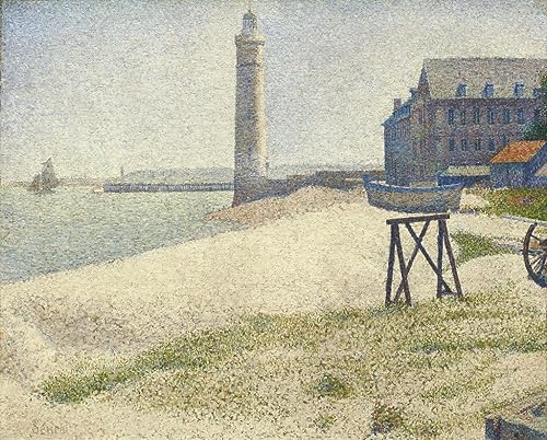 Impression d'affiches Le phare de Honfleur Seurat sur toile premium