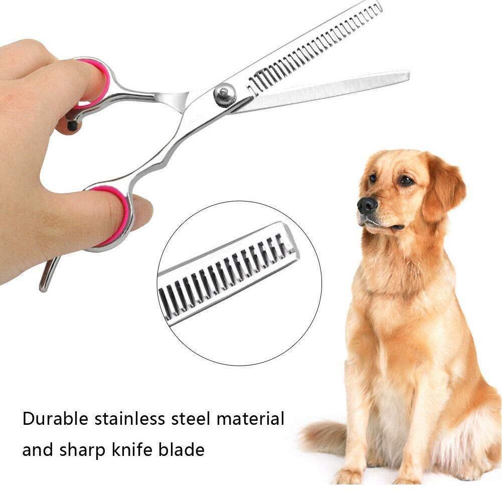 Ciseaux de toilettage pour Chien Ciseaux de toilettage pour Animaux de Compagnie Ensemble de Ciseaux de toilettage pour Animaux de Compagnie de 7 Pouces Professionnel, Coupe-ongle
