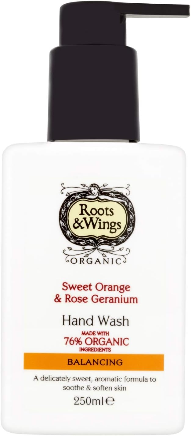 Roots & WingsOrganic Balancing Sweet Orange and Rose Geranium Hand Wash 250ml