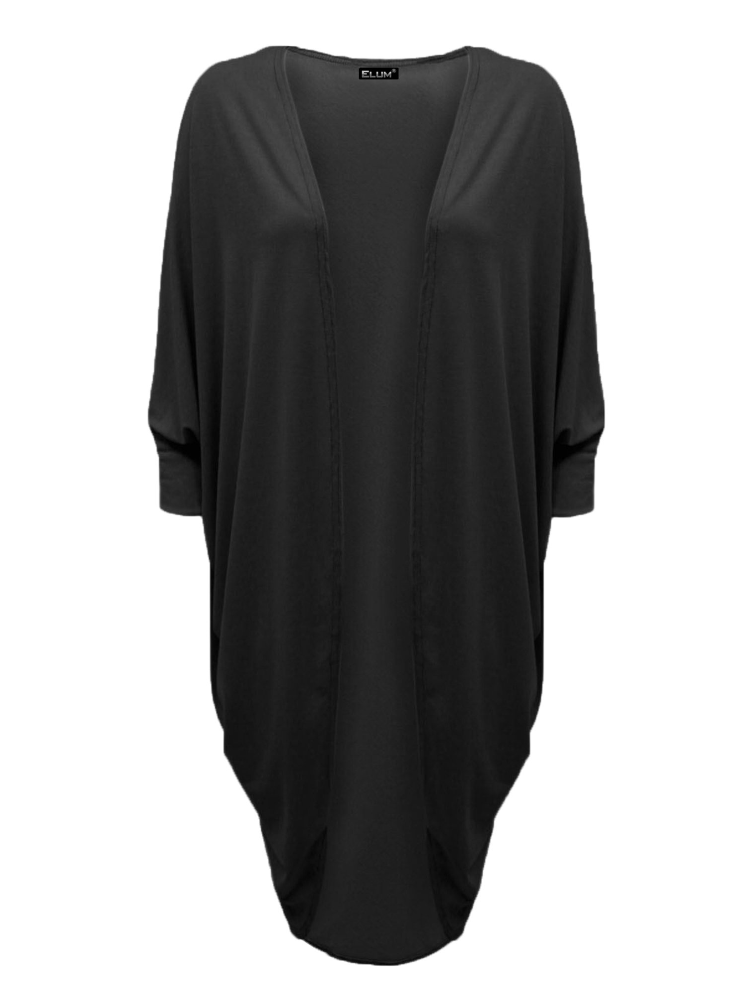 ElumWomens Long Front Open Boyfriend Batwing Cocoon Kimono Maxi Cardigan Shawl